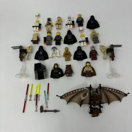 Lego Lot 22 Star Wars Minifigures Vintage Vader Ewok 7139 Palpatine Jinn Jar Jar