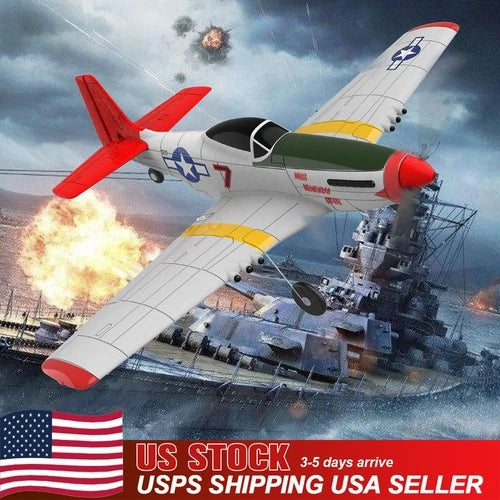 USA Stock Volantex P51 Mustang RC Airplane 2.4Ghz 4CH RTF Aerobatic Stunt Plane