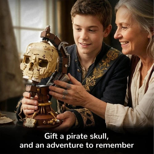 1136Pcs Pirate Skeleton Globe Building Block Set Rotatable Skull Model Kit