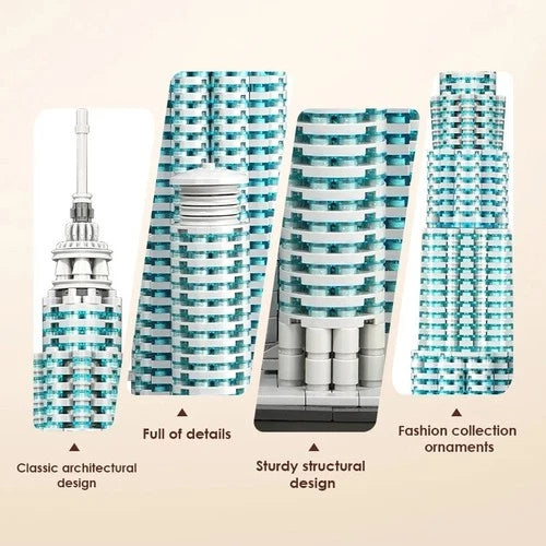 MOC Petronas Towers 1:800 Iconic Skyscraper Architecture 5839 Pieces toy gift