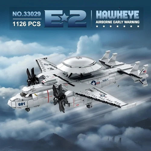 Reobrix E-2 Hawkeye Military Airplane Building Set,Warning Aircraft Fighter J...