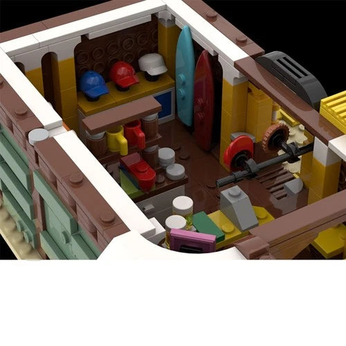 BlockNova Beach Bar & Surf Shop 932pcs Building Bricks Construction Toy