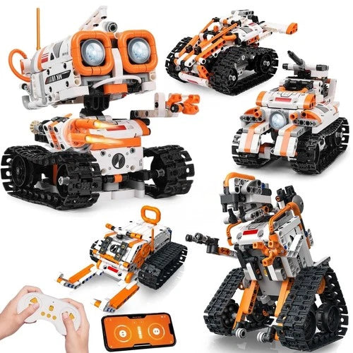 STEM Robotics Kit for Kids Ages 6+, 5-in-1 Remote/APP Control Coding Robot, E...