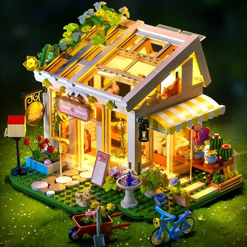 Flower House Building Block Set, Botanical Garden Greenhouse Toys Kits