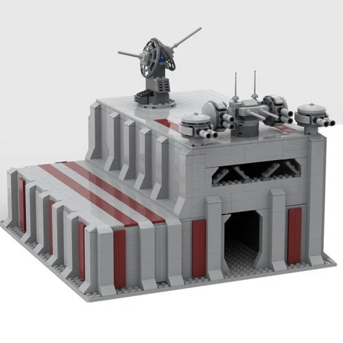 MOC Big Outpost with Interior Antenna Turrets Building Blocks Set 1194 PCS DIY