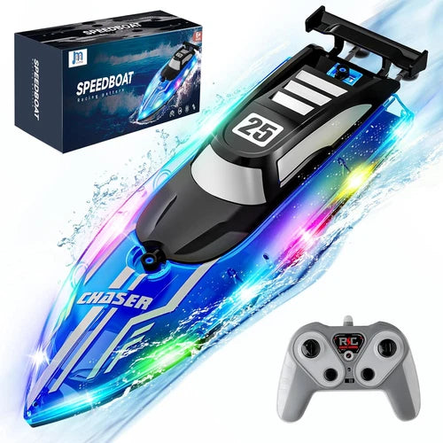 Remote Control Boat for Kids, RC Boat for Pool & Lake, LED Lights