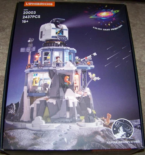 Alpine Observatory Lighting Building Bricks Set with The Galaxy Projector 2437pc
