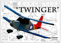 Twinger Electric Sport Biplane 26" WS RC Airplane Laser Cut Balsa Short Kit