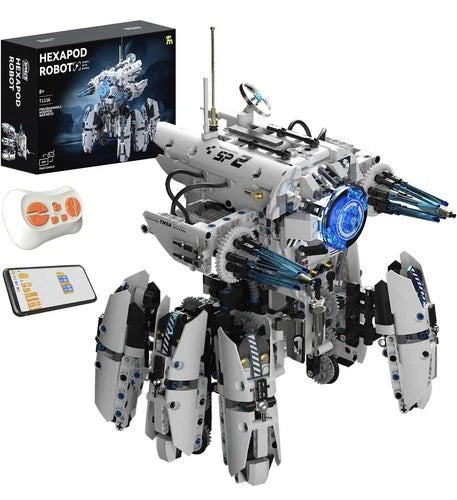 MOQIDI Programmable Hexapod Robot Technic Building Kit, STEM Sci-Fi War Machi...