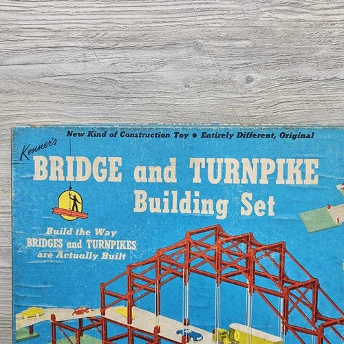 Vintage 1958 Kenner Bridge And Turnpike Building Set No 5 Toy 331pc Complete