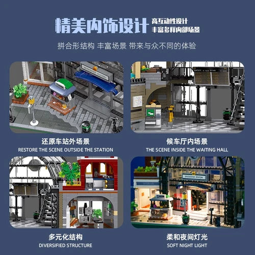 Modular Meeting Point MOC Building Blocks Set Cityscape Creator Model Bricks Toy