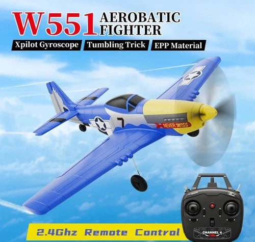 US WWII P51 Fighter 2.4G RC Airplane 4-CH 6Axis Gyro Remote Aerobatic Stunt RTF