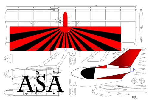 Asa Electric Flying Wing 20" WS RC Airplane Laser Cut Balsa Short Kit