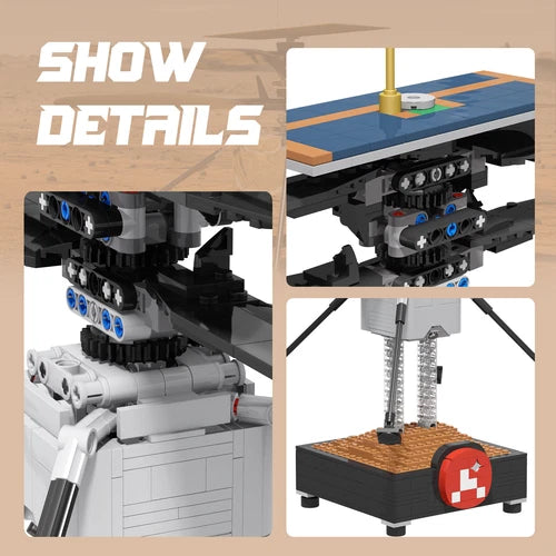 MOC: Mars Helicopter Ingenuity Toys Building Set 735 Pieces Good Quality