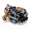 V12 DOHC Motorized Engine Building Blocks with Suspension Demo 1602 Pieces