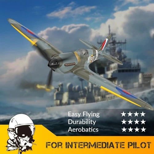 USA Volantex Spitfire RC Plane 2.4G 4CH One-Key Aerobatic RTF Warbird RC Fighter