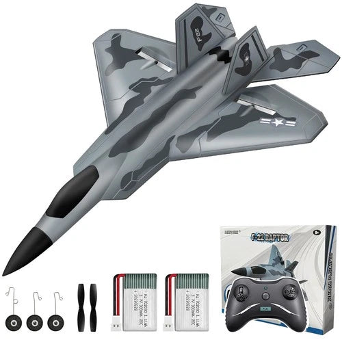 HAWK'S WORK 2 CH RC Airplane, F-22 Plane 14.9 \* 11 \* 3.9 inches, Multicolor