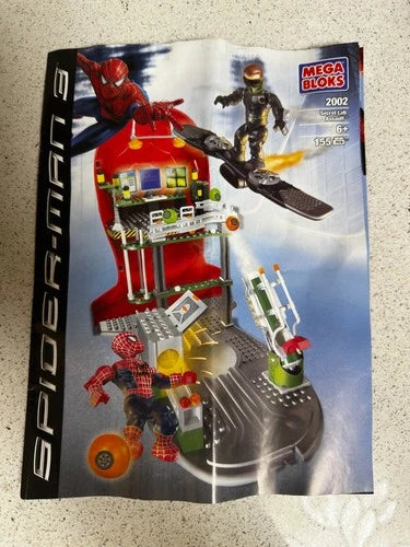 VINTAGE Mega Bloks Spider-Man Secret Lab Assault 2002 - Movie - Marvel - Hero