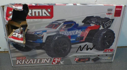 (BOX DAMAGE) ARRMA Mini Kraton 3S BLX 4X4 1/16 Monster Truck RED/BL \[ARA2508ST1\]