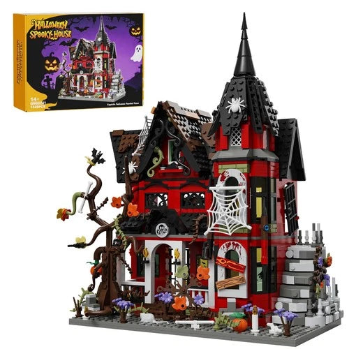 Haunted House Building Blocks Set 1249 PCS - Spooky Mansion Model Kit for Adults