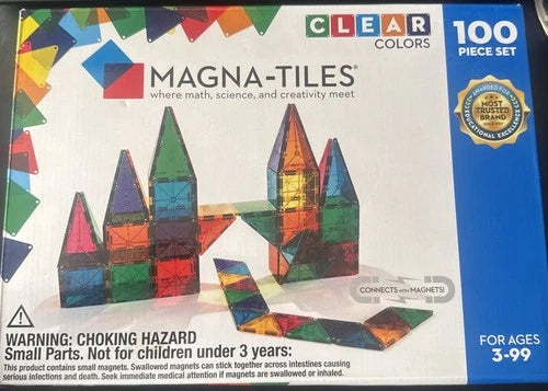 100-Piece Magnetic Construction Set - Original Building Tiles for Kids