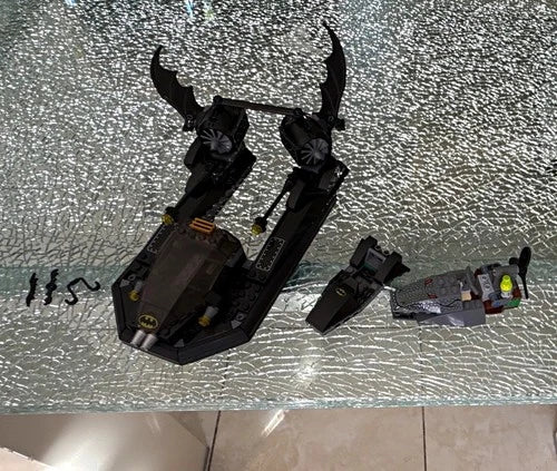 MEOW Batman aircraft & Bat-themed vehicle build lot w/ grey crocodile boat