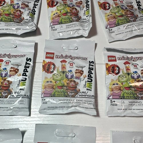 LEGO Minifigures The Muppets Series 71033 Mystery Foil Packs Lot of 12