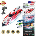 Fast RC Boat 12" Red 25 KPH Waterproof Remote Control Toy for Pool Lakes