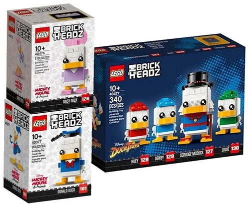 LEGO BrickHeadz 40377 Donald Duck 40476 Daisy Duck 40477 Duck Tales New