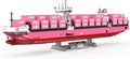 Large Cargo Ship Building Set with Pink Container for Adult Teen,1446Pcs