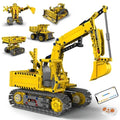 5 in 1 RC Robots for Kids, STEM Toys Kit with Remote Control Excavator, Bulld...