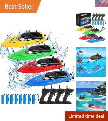 4PACK RC Boat,Remote Control Boats for Kids and Adults,10km/H 2.4G High Speed...