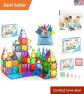 Magnetic Tiles Set: 100 Clear Blocks for Imaginative Construction Skills