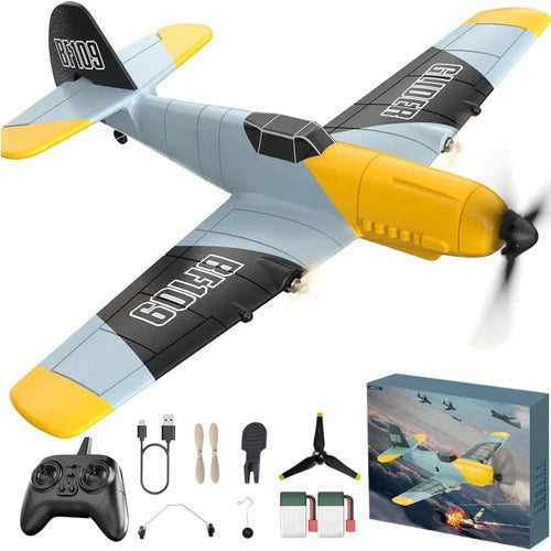 RC Plane, 3 Channel Remote Control Airplane, 6-axis Gyro Stabilizer BF-109 RTF R