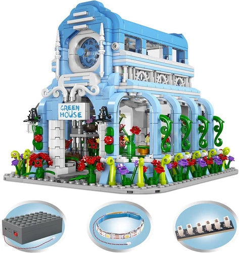 NEW Modular Green House Botanical Flower Garden Building Brick Block Toy Set MOC