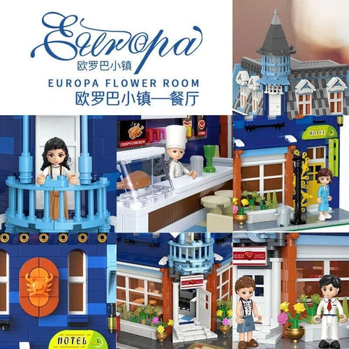Europa Town: Restaurant Building Block Set New 3225 PCS (01007) New In Box