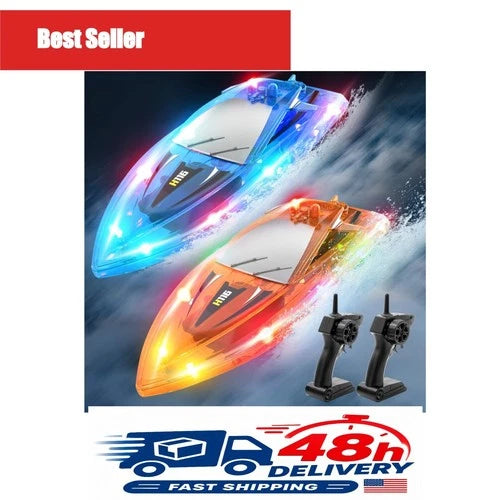 RC Boat for Kids 2.4GHz Remote Control Boat 2-Pack Pool Lake Toy