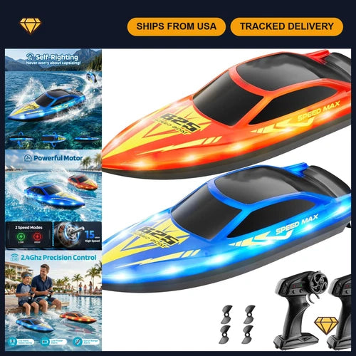 Remote Control Boat for Kids - RC Waterproof Boat for Pool, Lake & River Fun