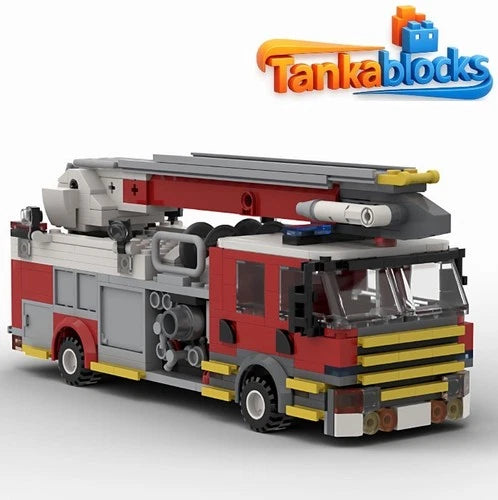 MOC Ladder Fire Truck DIY Model building blocks Toys Christmas gift