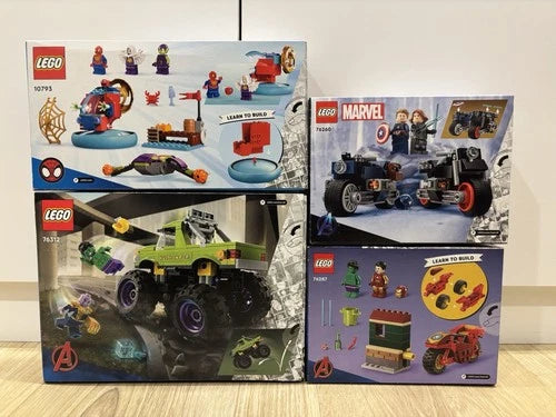 Lego Marvel:10793 +76312 +76287 +76260 (spider Man, Iron Man, Hulk, Thanos, Etc)