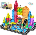 Magnetic Tiles Road Set 100Pcs- Magnetic Building Blocks for Kids Ages 3-5 and 4