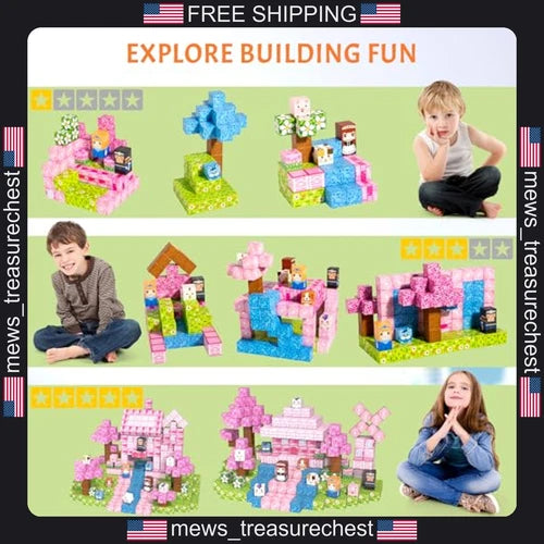 Magnetic Building Blocks Set for Kids, 300 Pieces, STEM & Creative Play