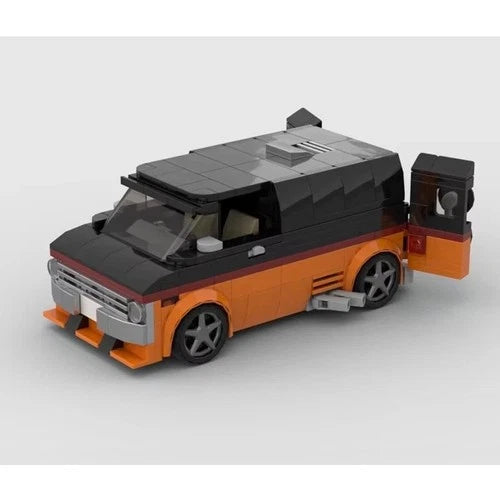 MOC Car 1973 Dodge B100 Boogie Van Building Block Model Kit Toy Gift 347 Pcs