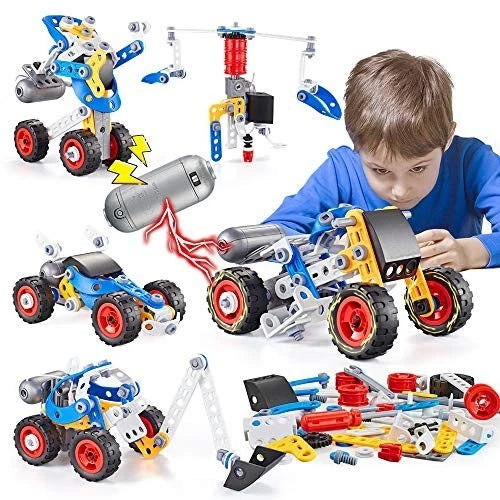 Erector Set Building Toys for Kids, 113 Pieces, STEM Robot Vehicle Kit