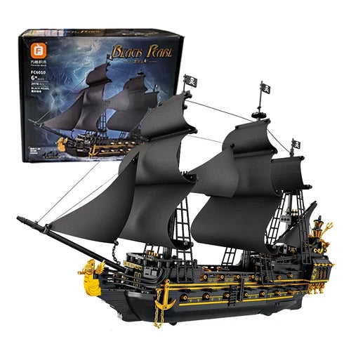2076PCS Pirate Ship Building Blocks Model Sailboat Ornament Collection DIY Assem