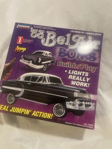 LINDBERG 1953 BEL AIR BOMB BUILD N'PLAY JUMPING ACTION MODEL KIT Working Tested