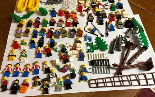 Vintage Lego Minifigures Heads Torsos Limbs 1 & 1/ 2 Pounds In All