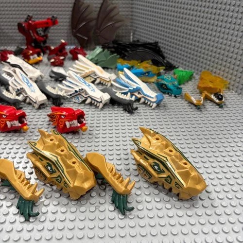 Lego Dragon Parts : Ninjago Golden Dragon Heads & Jaws 30x & Wings 32x + MORE !