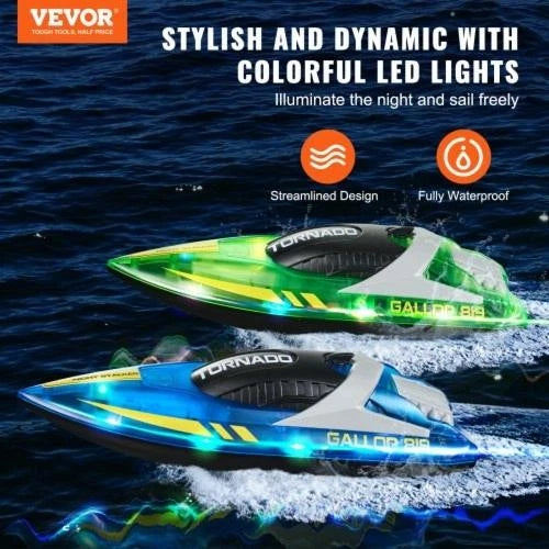 RC Boat 2 Pack 24GHz 12 kmh Remote Control Boat for Pools Lakes