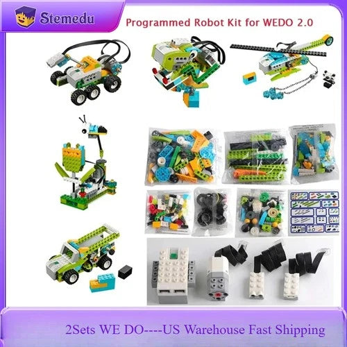 2Sets STEM We-Do Kit 2.0 Core Programmable Robot Building Blocks Electronics US